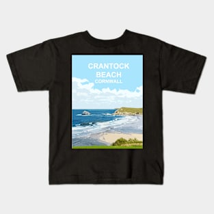 Crantock Beach Cornwall. Cornish gift. Kernow landscape Kids T-Shirt